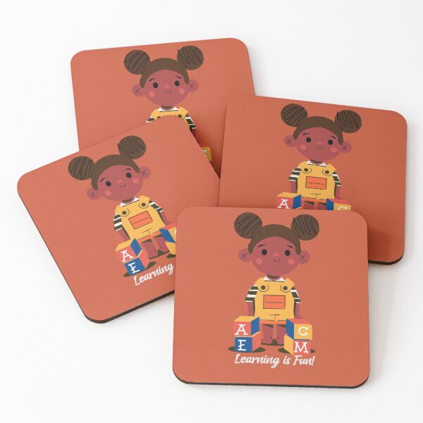 Item preview, Learning is Fun. Playing is Fun- Cute Kid Playing Alphabet Blocks designed and sold by EvaWolf.