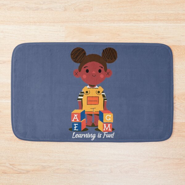 Item preview, Learning is Fun. Playing is Fun- Cute Kid Playing Alphabet Blocks designed and sold by EvaWolf.