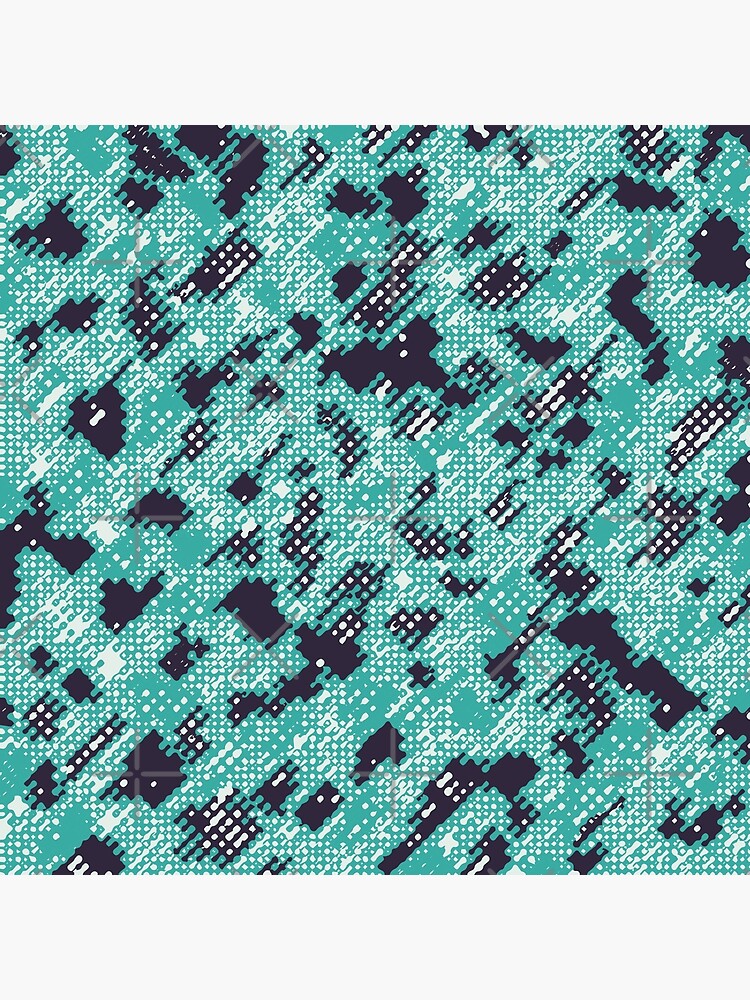 "Mint Green Camouflage Dots Digital Colorful Camo Patterns in Mint