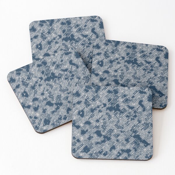 Item preview, Winter Camouflage Dots Sketch Patterns in Blue Shades designed and sold by ShopieHome.