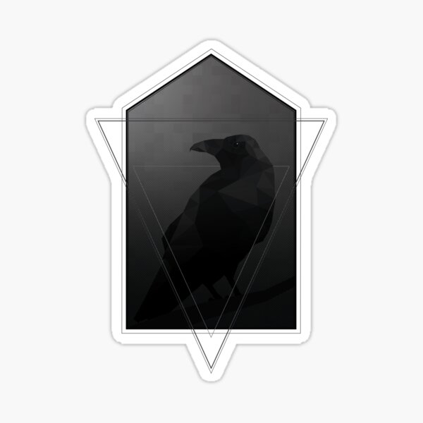 Polygon raven illustration Sticker