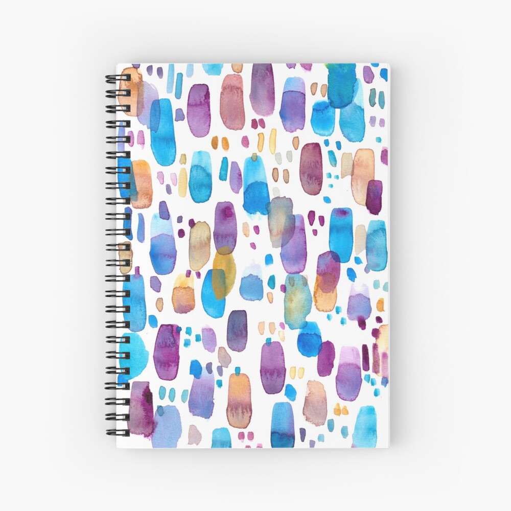 Watercolors blue and purple strokes Spiral Notebook