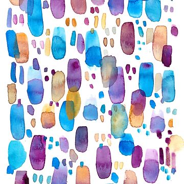 Artwork thumbnail, Watercolors blue and purple strokes by Florcitasart