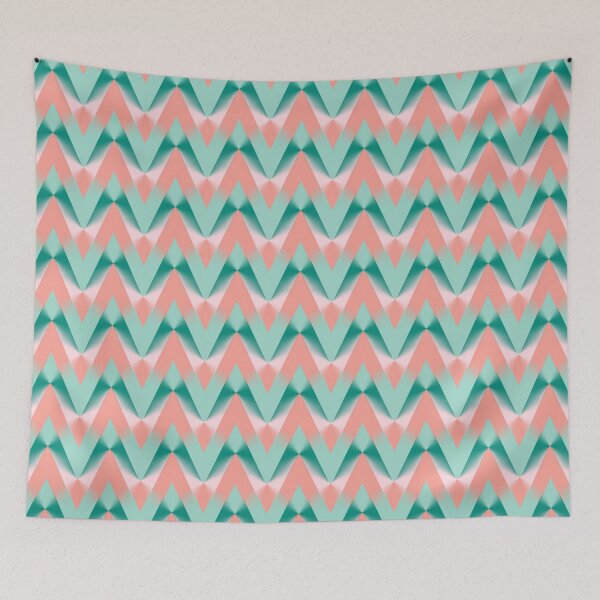 Item preview, Pink Peach Yukka And Green ZigZag Pattern designed and sold by taiche.