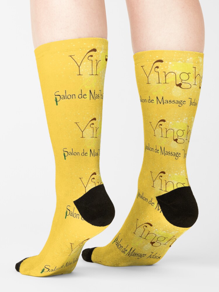 Aperçu 4 sur 5. Chaussettes avec l'œuvre Institut de Massage Thaïlandais Traditionnel à Orléans créée et vendue par YingThaiOrleans.
