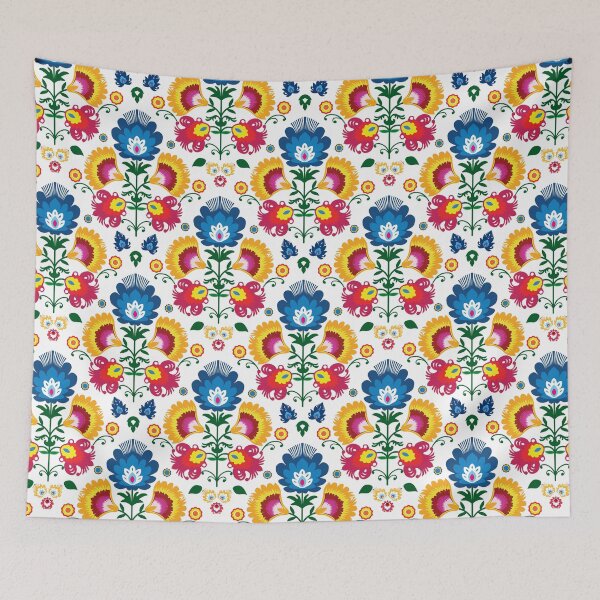 Item preview, Folk Pattern from Lowicz white background designed and sold by FK-UK.