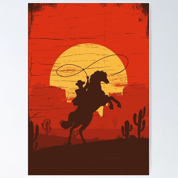 Wandbild „Cowboy Silhouette“ von Durro Art