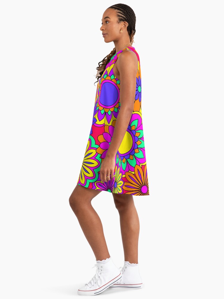 strapless open back dress Flower Power Dress Costume – Sowest Fancy Dress