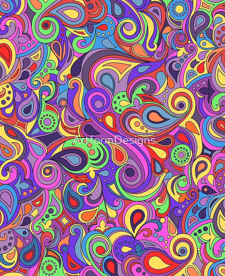 Groovy Psychedelic Hippy Paisley Pattern