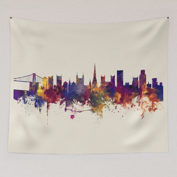 Aperçu de l'œuvre Bristol England Skyline créée et vendue par ArtPrints.