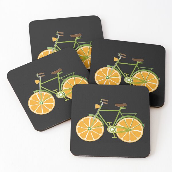 Item preview, funny green bike with slices of orange wheels designed and sold by Kisho.
