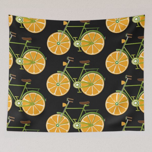 Item preview, funny green bike with slices of orange wheels designed and sold by Kisho.