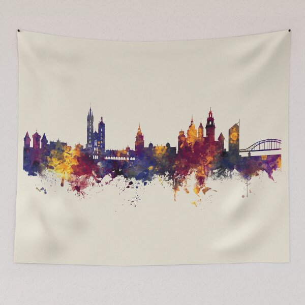 Item preview, Krakow Poland Skyline designed and sold by ArtPrints.