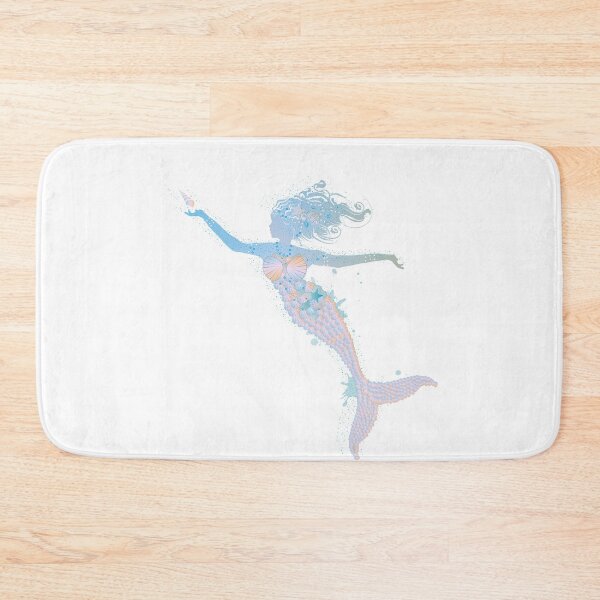 Item preview, playful mermaid in cool pastel colors designed and sold by Kisho.