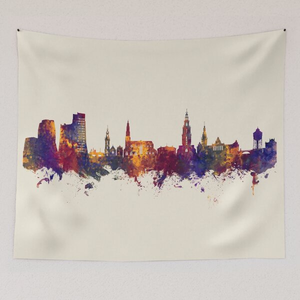 Item preview, Groningen The Netherlands Skyline designed and sold by ArtPrints.