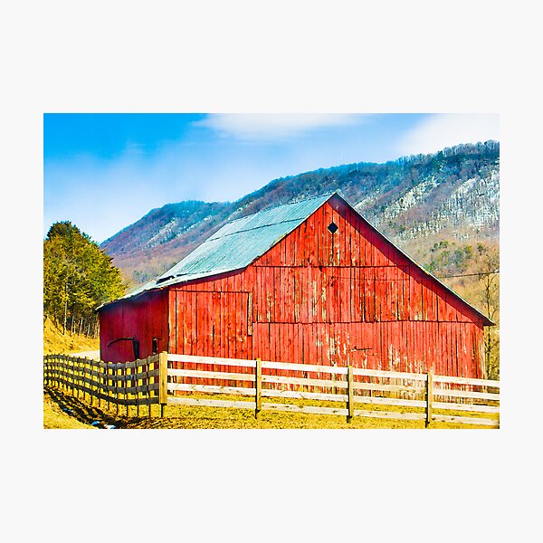 Old Red Barn Photographic Print