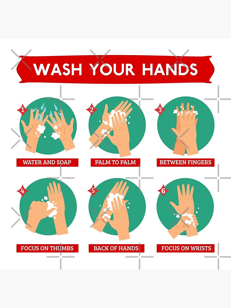 "Wash Your Hands Instructions Infographic Information" Poster for Sale