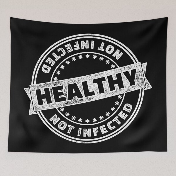 Item preview, Not infected and healthy rubber stamp designed and sold by NerdySherds.