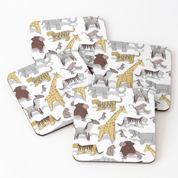 Item preview, Origami animalier // white background yellow giraffes designed and sold by SelmaCardoso.
