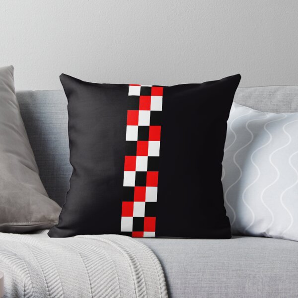 60s Geometric Graphic T-shirts Red Black and white Throw Pillow