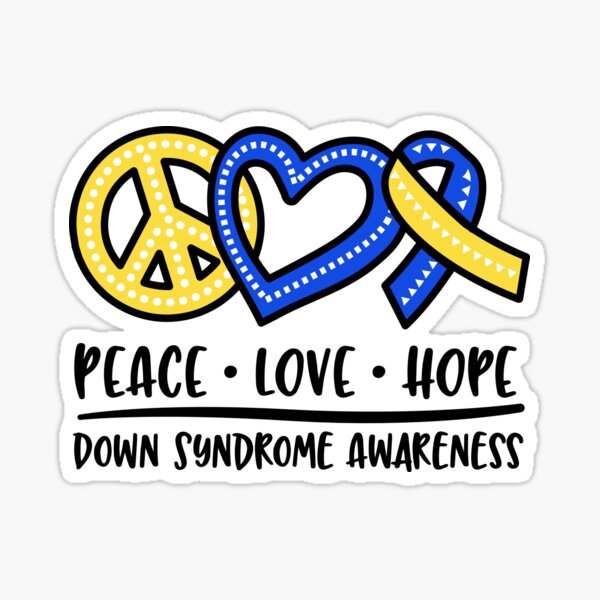 Down Syndrome Awareness Homie Extra Chromie Unique Printable Chromosome March 21 Yellow And Blue Ribbon Blue And Yellow Ribbon Arrows Chromosome March 21 Yellow And Blue Sticker By Brackerdesign Redbubble