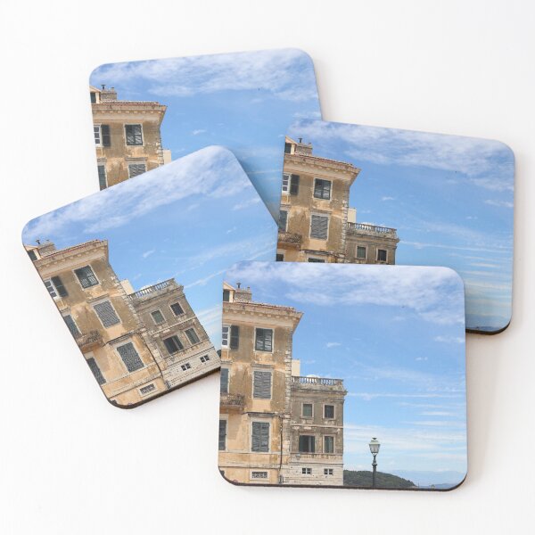 Item preview, Old buildings sea and blue sky Corfu Greece designed and sold by goceris.