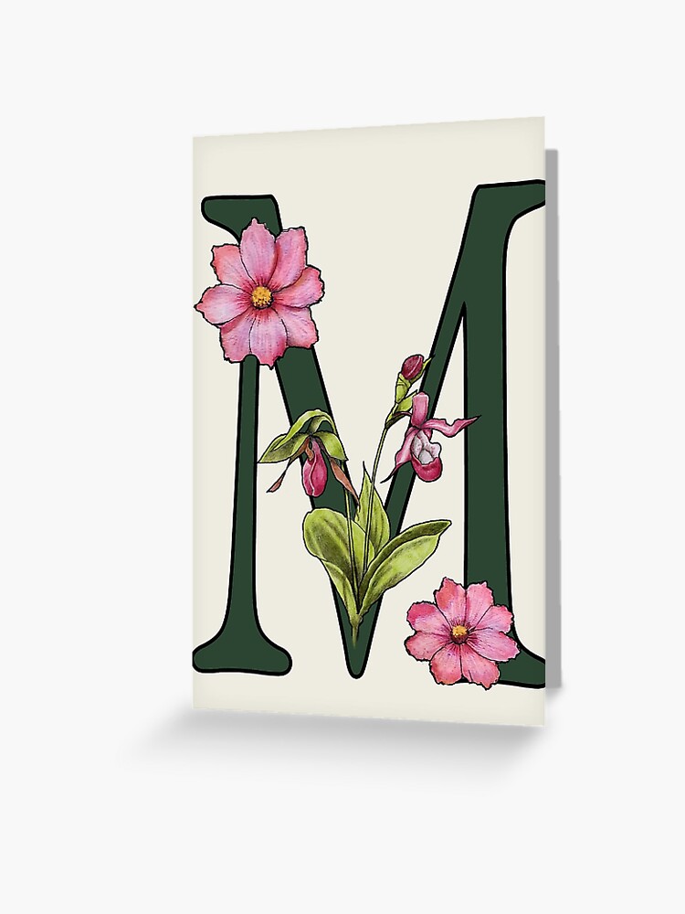  Floral Letter M Monogram : Cell Phones & Accessories