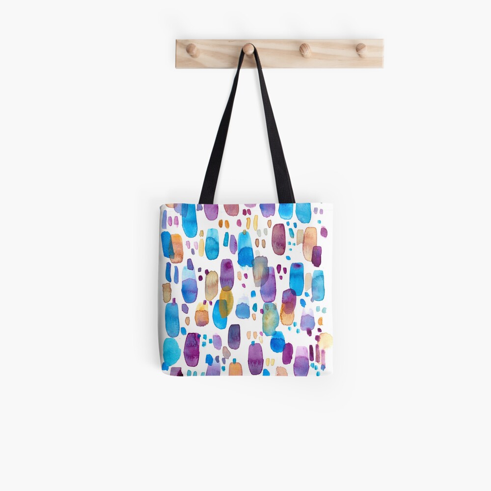 Watercolors blue and purple strokes Tote Bag