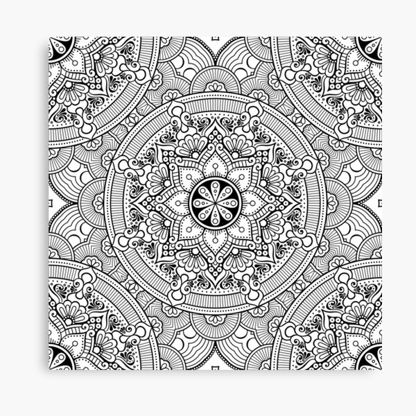 Black And White Mandala Canvas Prints for Sale | Redbubble