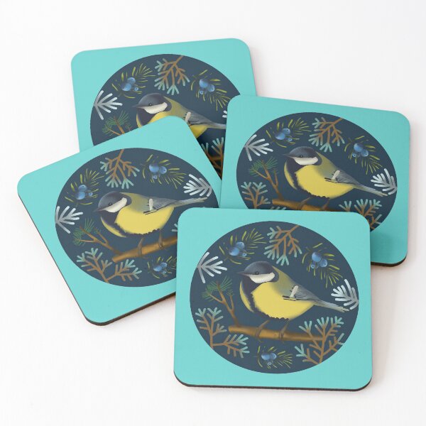 Item preview, Great Tit illustration with plants designed and sold by Pacesyte.