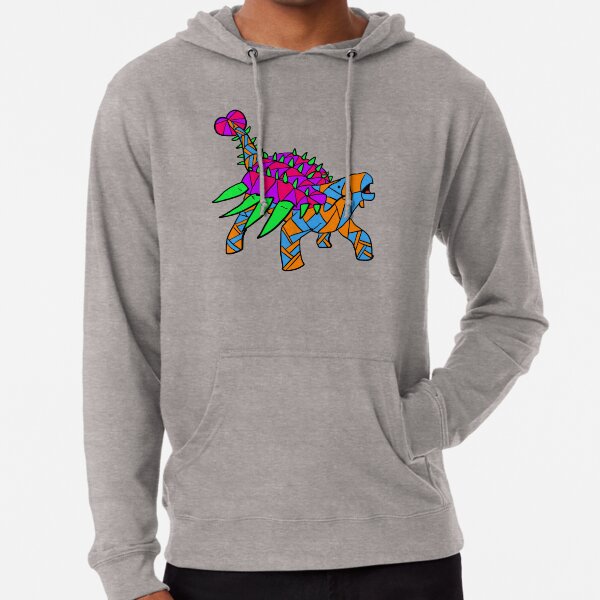 Geometric Ankylosaurus Lightweight Hoodie