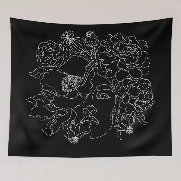 Item preview, Woman Line Art Print | Woman Line Drawing | single line wall art | Woman Line Illustration | Fine Line Poster | Black White Poster. Flower designed and sold by OneLinePrint.