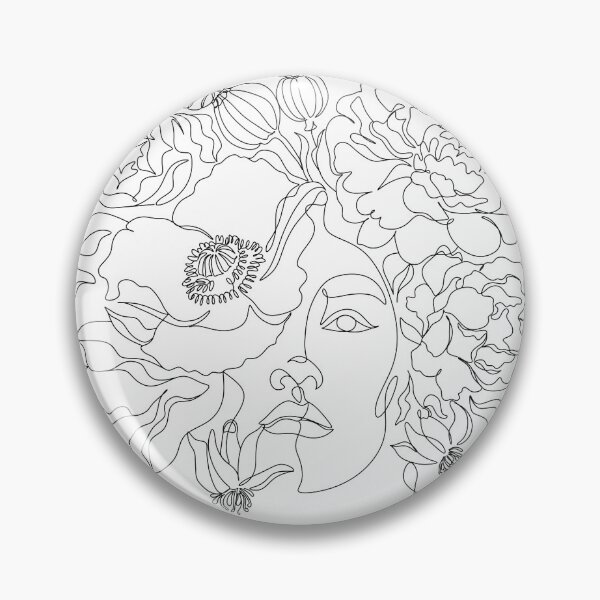 Item preview, Art line flower pretty woman face with flowers  vector drawing. Portrait minimalistic style. Botanical print.. Modern continuous line art. Bloom print.  designed and sold by OneLinePrint.