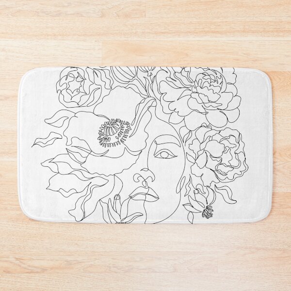 Item preview, Art line flower pretty woman face with flowers  vector drawing. Portrait minimalistic style. Botanical print.. Modern continuous line art. Bloom print.  designed and sold by OneLinePrint.