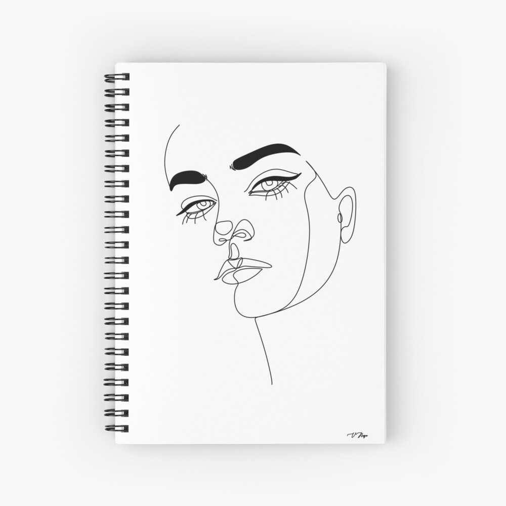 Image vectorielle de stock de Esquisse linéaire minimaliste abstraite. Le  visage 1223494894