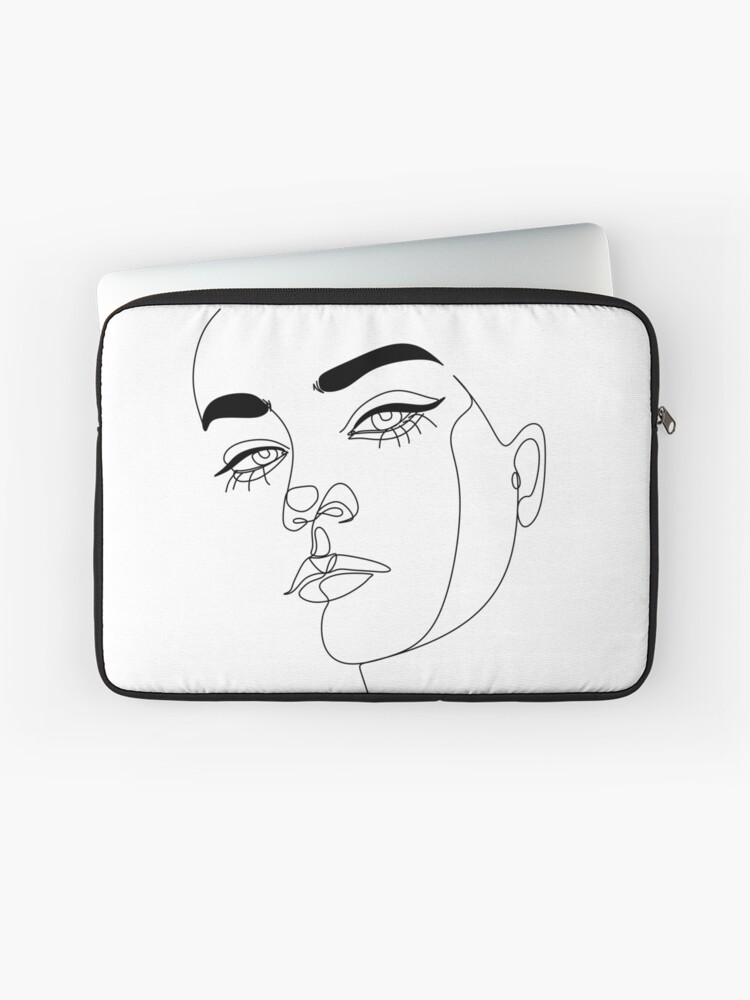 Abstact Line Art Face Line Drawing Woman Face Single Line Face Art Minimalist Woman Line Drawing Simple Art Female Face Woman Drawing Laptop Sleeve By Onelineprint Redbubble