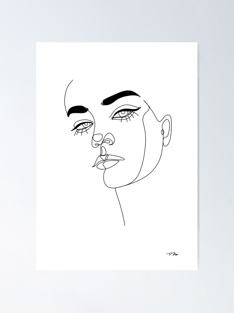 Digital Prints Prints Abstract Face Line Art Content Woman Minimal Wall