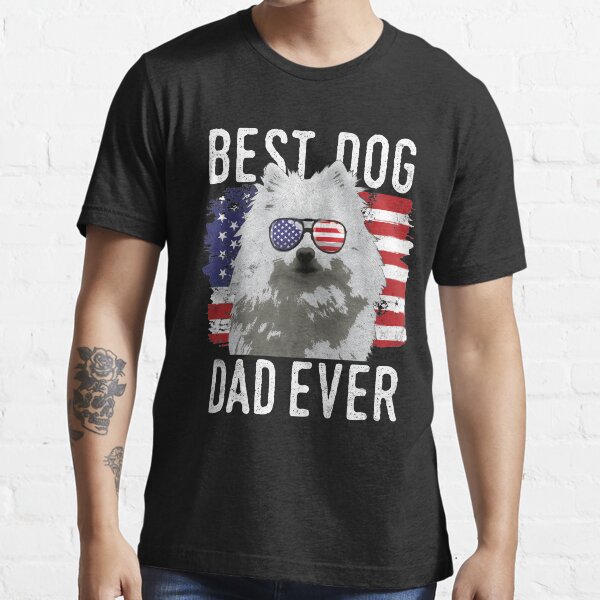 Item preview, American Flag Best Dog Dad Ever American Eskimo Dogs USA designed and sold by Fair-Tees.