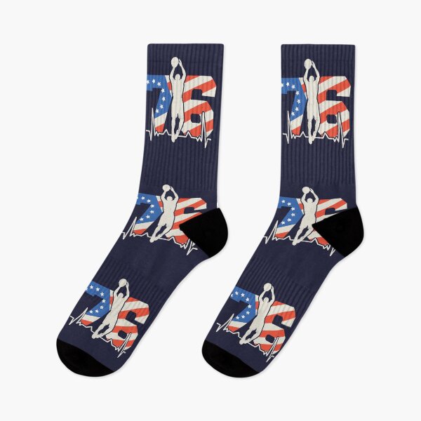 Artikelvorschau, Basketball Herzschlag, USA Flagge, Nummer 76 entworfen und verkauft von DerSenat.