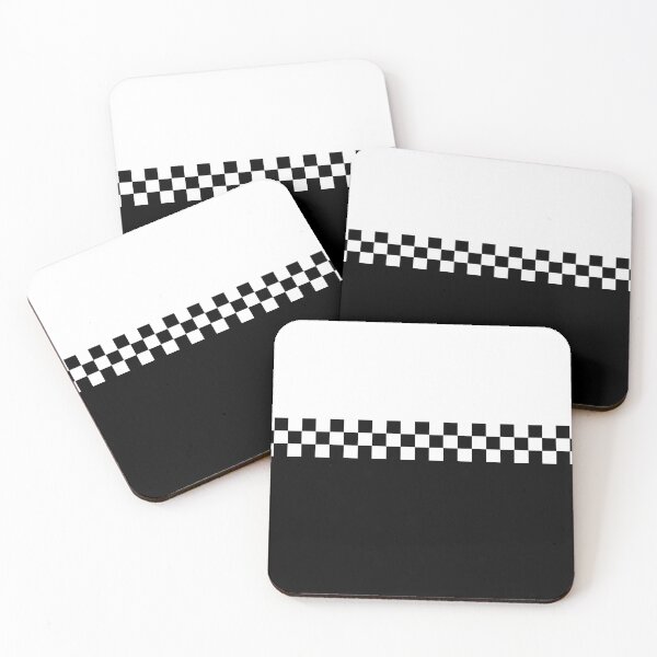 Two Tone Mod Ska 60s Retro Black & White Coasters (Set of 4)