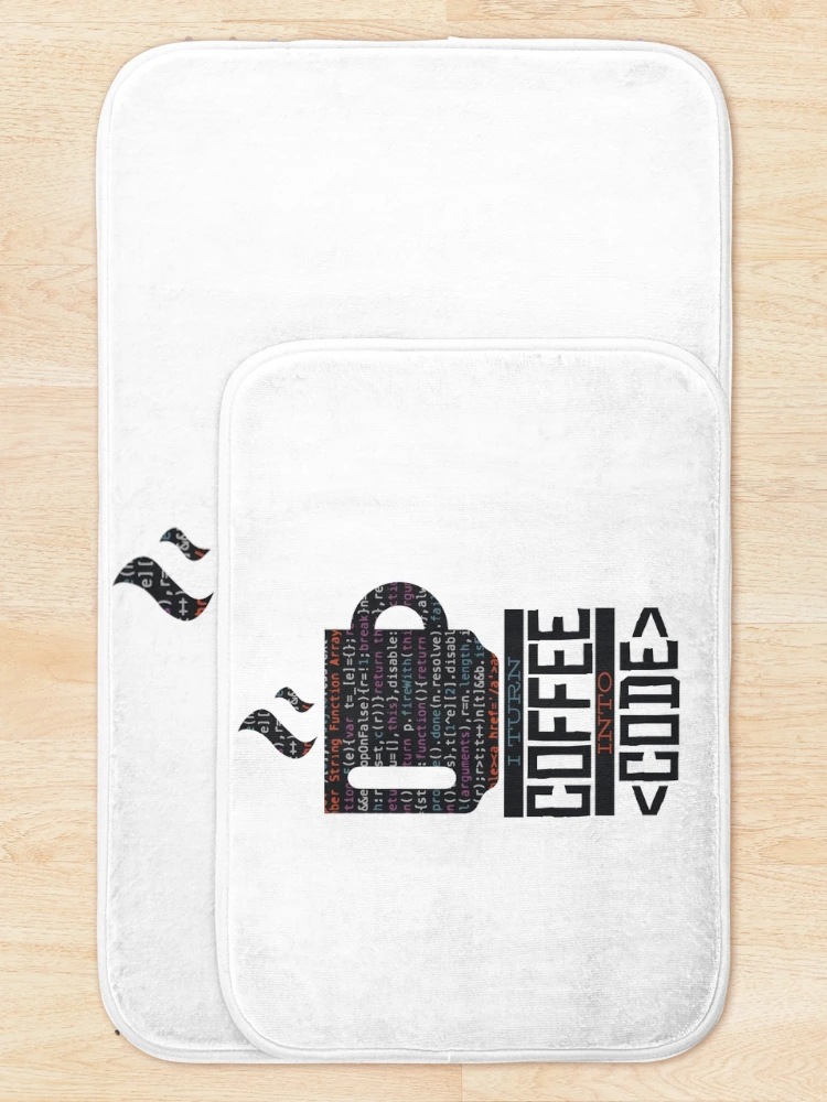 Thumbnail 5 of 6, Bath Mat, Coffee code programmer developer designed and sold by DerSenat.