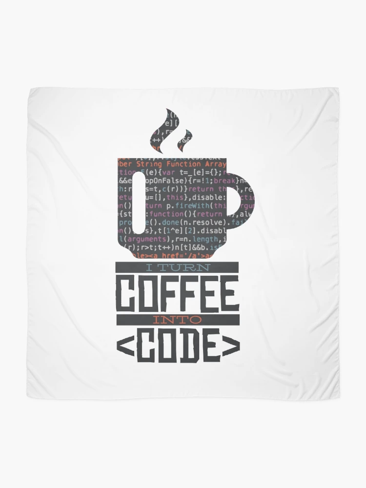 Thumbnail 2 of 3, Scarf, Coffee code programmer developer designed and sold by DerSenat.