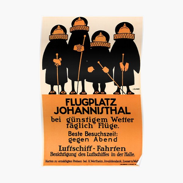 FLUGPLATZ JOHANNISTHAL AIRFIELD Berlin Germany 1924 Poster Art by Julius Klinger Poster