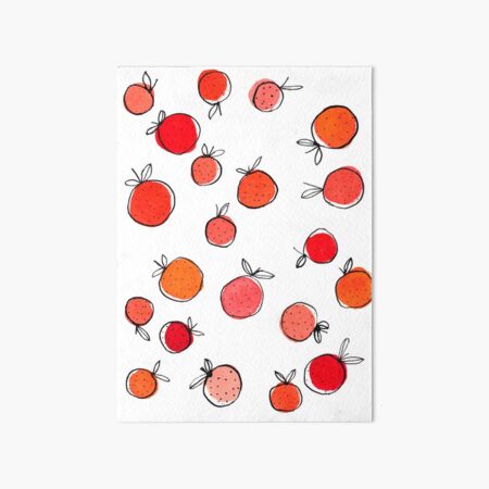 Sinas. Oranges, Naranjas Watercolor and ink original work Art Board Print