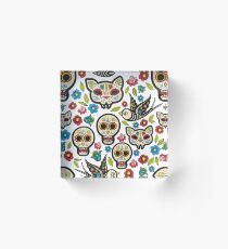 The seamless pattern of Day of the Dead Acrylic Block