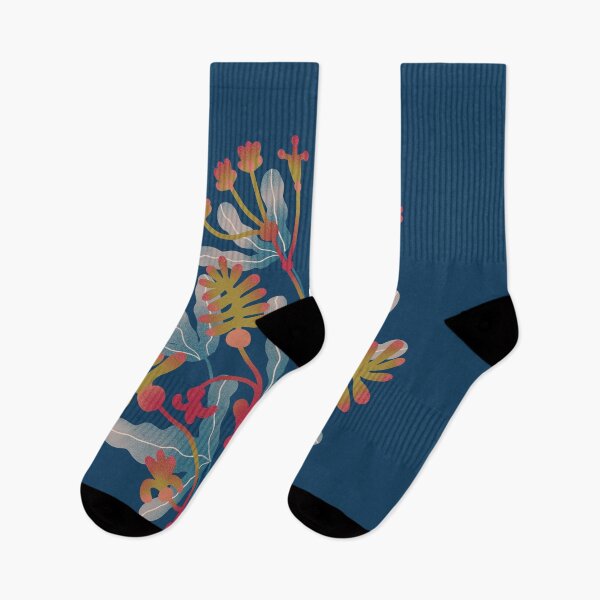 Item preview, Symmetrical botanical composition in mustard and blue designed and sold by Pacesyte.