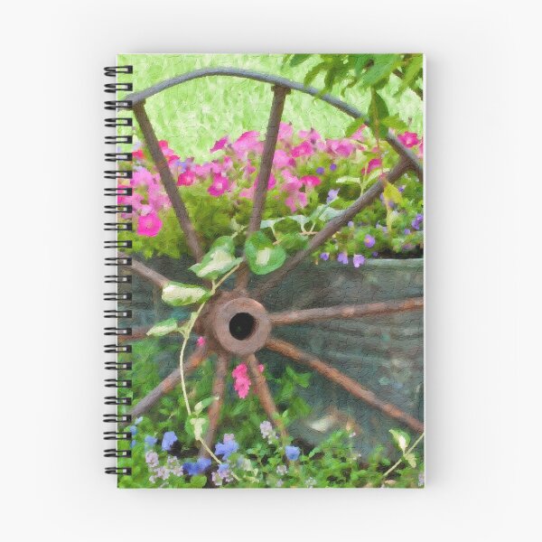 Item preview, Vintage Wheel Garden Scene - Digital Oil  designed and sold by Sandra Foster.