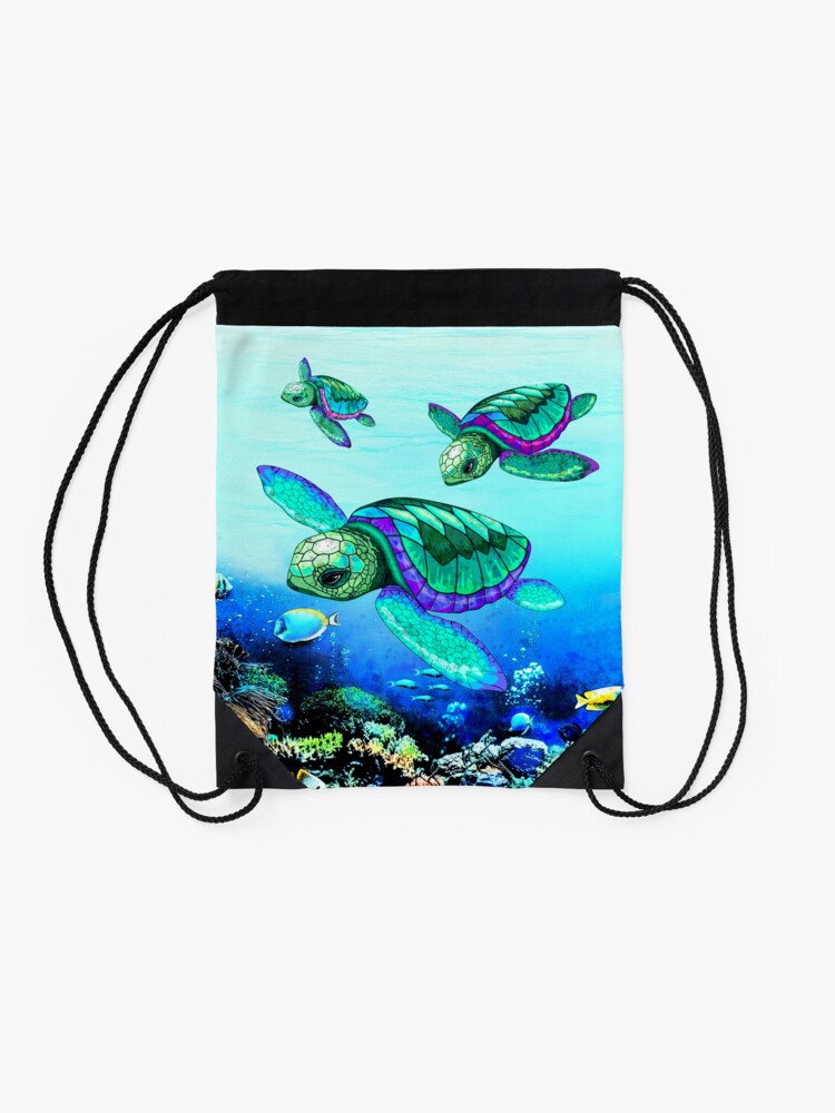 Sea Turtles Dance Drawstring Bag
