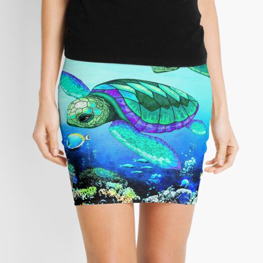 Sea Turtles Dance  Mini Skirt