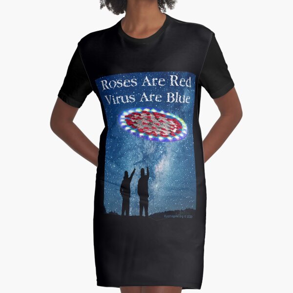 Virus Are Blue Graphic T-Shirt Dress